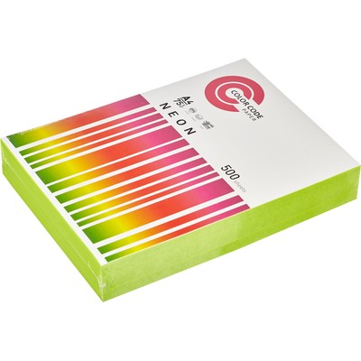 Бумага цветная ColorCode (зеленый неон), 75г, А4, 500 листов