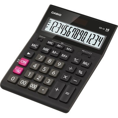 Калькулятор настольный Casio бухг. GR-14 14 разряд. DP черный