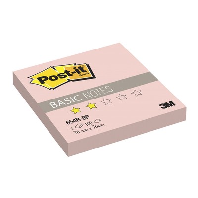 Блок-кубик Post-it Basic 654R-BP, розовые, 76х76 мм, 100 л