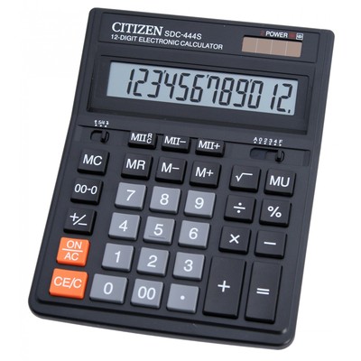 Калькулятор настольный CITIZEN бухг. SDC-444S 12 разряд. Dual Power