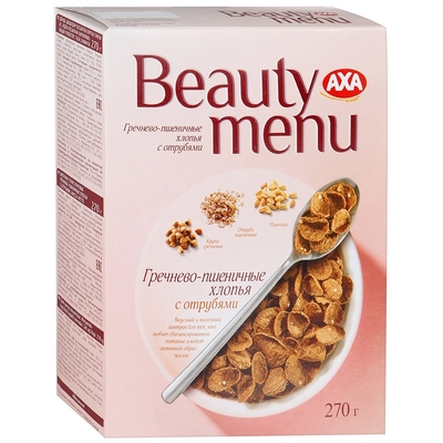 Завтрак Хлопья AXA Гармония гречнево-пшеничные с отрубями, 270г