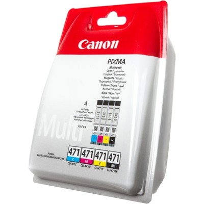 Картридж струйный Canon CLI-471 BK/C/M/Y (0401C004) для PIXMA MG5740/6840/7