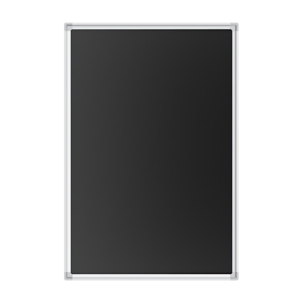 Школьная магнитно-меловая доска, 75х100 см, черная, одноэлементная, в алюминиевой рамке