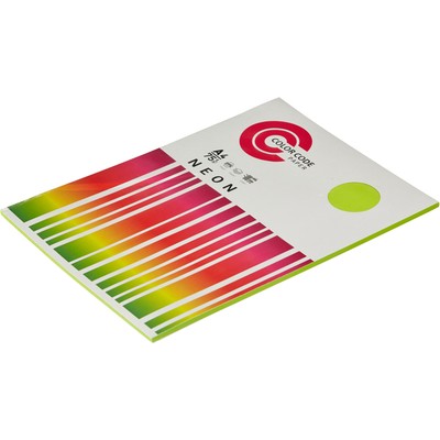 Бумага цветная ColorCode (зеленый неон), 75гр, А4, 100 листов