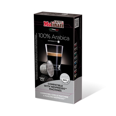 Капсулы для кофемашин Molinari 100% Arabica, 10 капсул