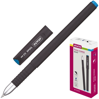 Ручка гелевая Attache Velvet синий стерж, 0,5мм