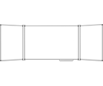 Белая настенная магнитно-маркерная доска, 400х120 см, трехэлементная, в стальной рамке