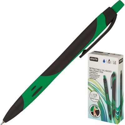Ручка шариковая Attache Selection Sporty Color Zone зелен.корп,синий 0,5мм