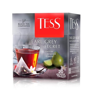 Чай Tess черный Earl Grey Secret бергамот и ванилла 20пак.