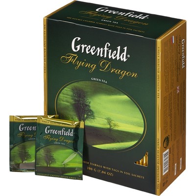 Чай Greenfield Flying Dragon зеленый фольгир.100пак/уп 0585-09