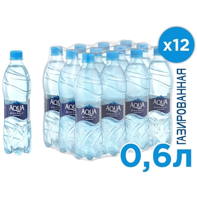 Вода питьевая Аква Минерале ПЭТ 0,6л газ.12 шт/уп