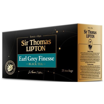 Чай Lipton Sir Thomas Earl Grey finesse черн., 25 пак/уп