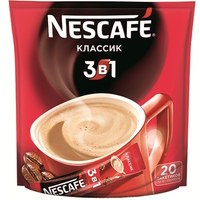 Кофе Nescafe 3 в 1 Классик раств. 20 пак/уп