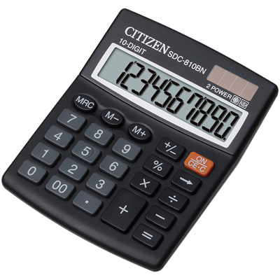 Калькулятор настольный CITIZEN бухг. SDC810BN 10 разрядов DP