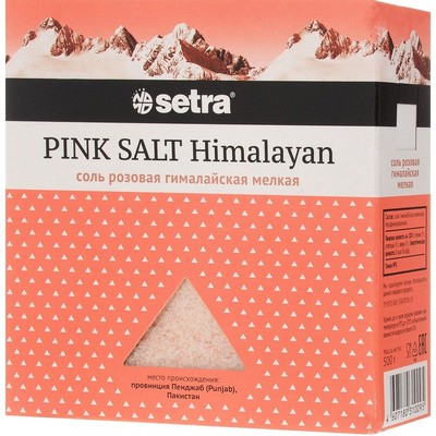 Соль Setra розовая гималайская мелкая 500гр