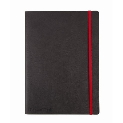 Блокнот OXFORD BLACK'n'RED А5+ 72л фикс.резинка, карман, мягк.обл.400051203