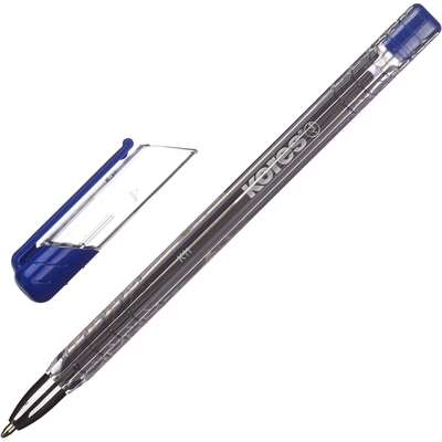 Ручка шариковая KORES К11 неавт M(1мм) треуг.корп., масляная, синяя