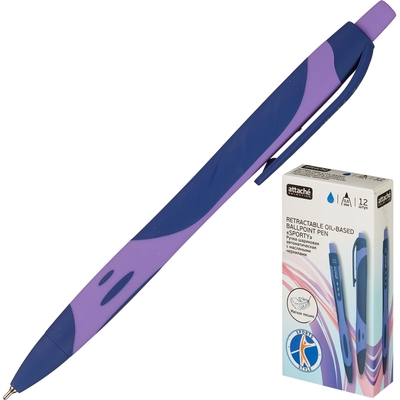 Ручка шариковая Attache Selection Sporty Color Zone фиол.корп,синий 0,5мм