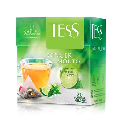 Чай TESS GINGER MOJITO зеленый пирамидки 20шт