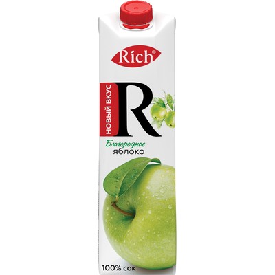 Сок Rich яблоко 1л