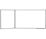 Белая настенная магнитно-маркерная доска, 225х120 см, двухэлементная, створка слева, в стальной рамке