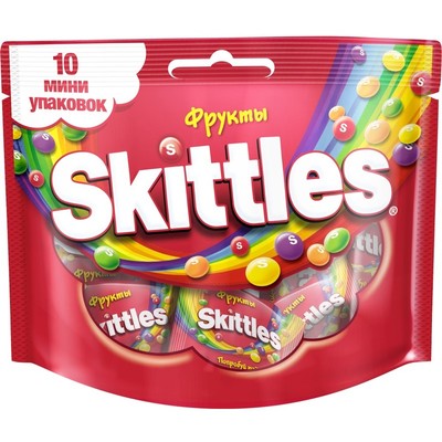 Конфеты Драже Skittles Фрукты, 10 мини-упаковок, 120г