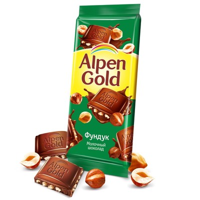 Шоколад Alpen Gold плитка молоч.с фунд. 90г
