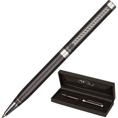 Ручка шариковая VERDIE Ve-321 черный лак СТ гравир, синий ст, футляр