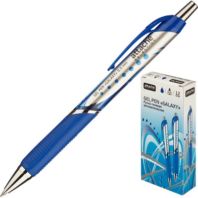 Ручка гелевая Attache selection Galaxy,синий корпус,цвет чернил-синий