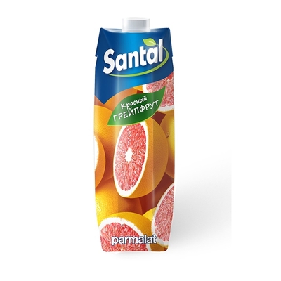 Сок Напиток сокосодержащий Santal красный грейпфрут 1 л. т/пак шт.