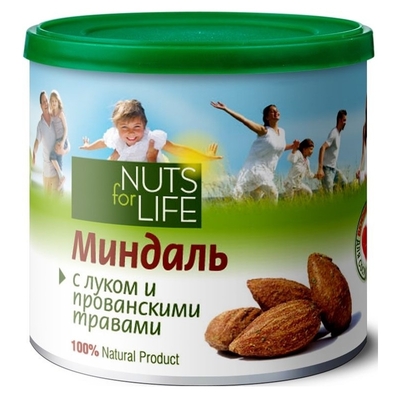 Орехи Миндаль Nuts for life обжаренный с прованскими травами, 115г