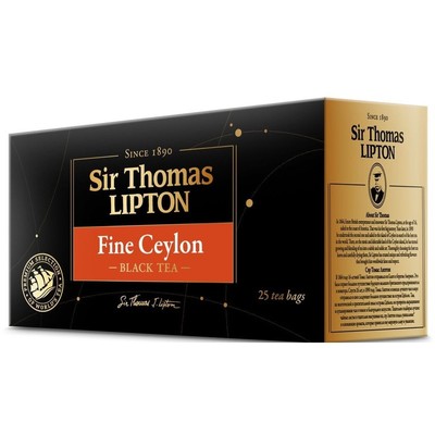 Чай Lipton Sir Thomas Fine Ceylon черн., 25 пак/уп