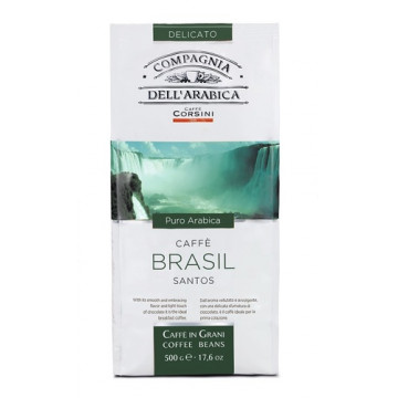 Кофе COMPAGNIA DELL`ARABICA Puro Arabica Brasil Santos в зернах, 500г