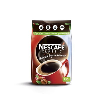 Кофе Nescafe Classic раств.гранул.пакет 750г