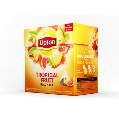 Чай Lipton Tropical Fruit черн.пирамидки 20 пак/уп