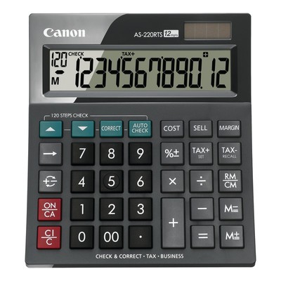 Калькулятор настольный Canon AS-220RTS EMEA HB, 12 разряд.корр.на 120 шагов