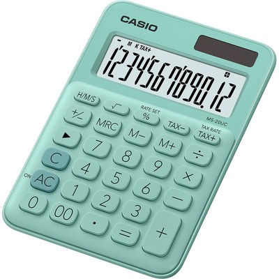Калькулятор настольный CASIO MS-20UC-GN 12 разрядов, цвет зеленый