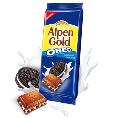 Шоколад Alpen Gold плитка молочный с Oreo 95г