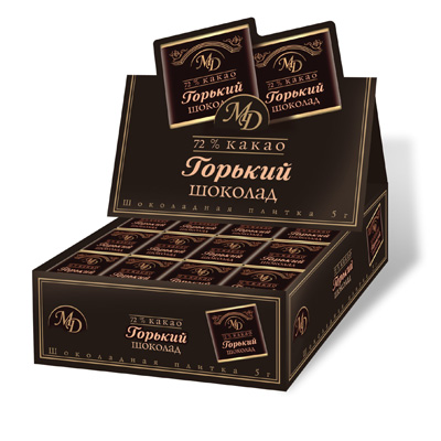 Шоколад порционный Монетный двор Горький 72% 5г/200 шт