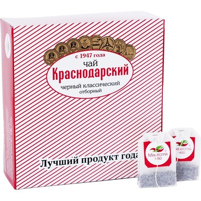 Чай Краснодарский с 1947г черный классический отборный 100 пак х 1,5гр/уп