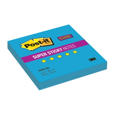 Блок-кубик Post-it Super Sticky 654R-SB, 76х76 голубой,90л.