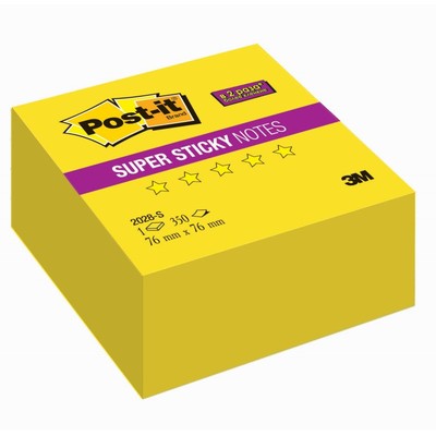 Блок-кубик Post-it Super Sticky куб 2028-S 76х76 неон желтый 350л.