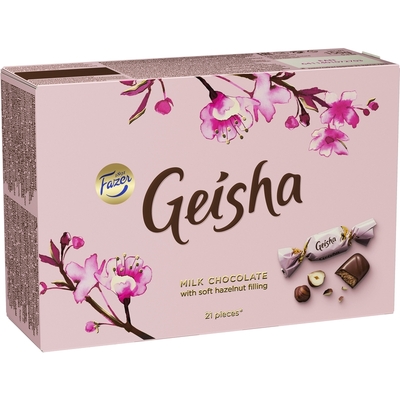 Набор конфет Geisha молочный с тертым орехом 150г