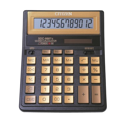 Калькулятор настольный CITIZEN SDC-888TII Gold,12 разр, зол