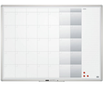 Белая настенная магнитно-маркерная доска 2х3, 120х90 см, планинг на месяц