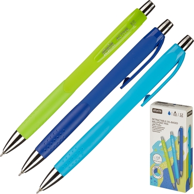 Ручка шариковая Attache Selection Sporty Color Zone корп в асс.,синий 0,5мм