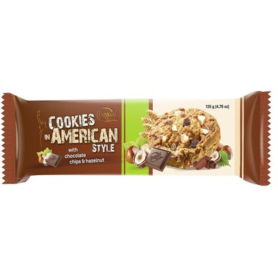 Печенье American Cookies шоколад+орех 135г