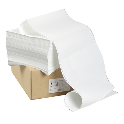 Перфорированная бумага 420мм (1-сл., шаг12 , бел.90%, НП,  Эконом) 2000л/уп