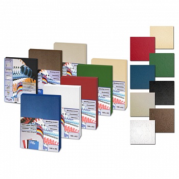 Обложки для переплета картонные под кожу ProfiOffice (Профи Офис), А3, 230 г/м2, цвет белый, 100 шт.