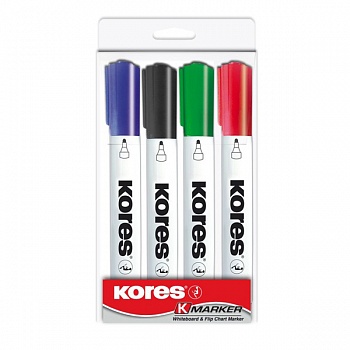 Набор маркеров для досок Kores Whiteboard, 4 цвета